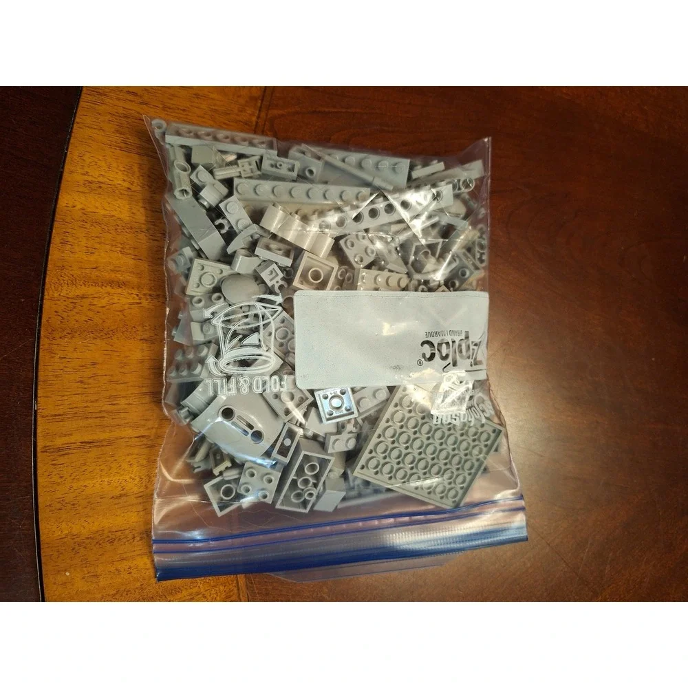 LEGO Bulk 1/2 Pound Lot Gray Bricks Plates Technic Pieces Mixed Asst Light Dark